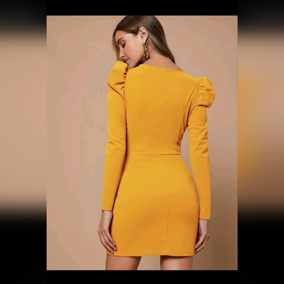 SHEIN BIZwear Solid Gigot Sleeve Dress Workwear - Picture 2 of 6